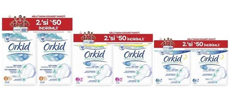 Orkid Ekstra Hassas Cesaret İnce 100'lü Hijyenik Ped 3 Adet