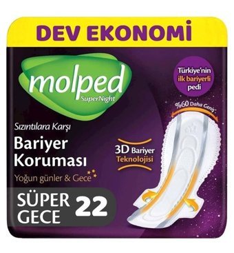 Molped Super Night İnce 22'li Hijyenik Ped 1 Adet