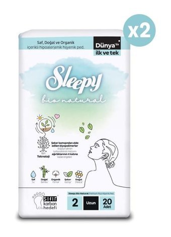 Sleepy Bio Natural Premium Plus Organik İnce Antialerjik 40'lı Hijyenik Ped 1 Adet