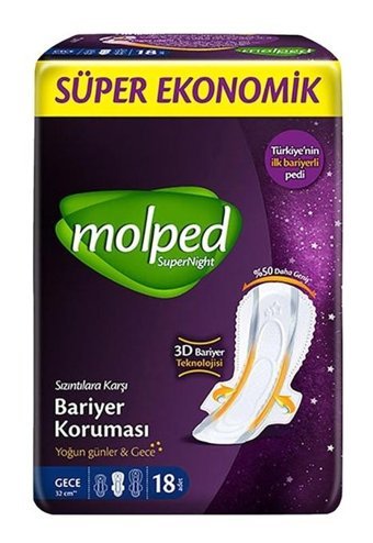 Molped Super Night İnce 18'li Hijyenik Ped 1 Adet