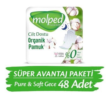 Molped Pure&Soft Organik İnce Antialerjik 16'lı Hijyenik Ped 3 Adet