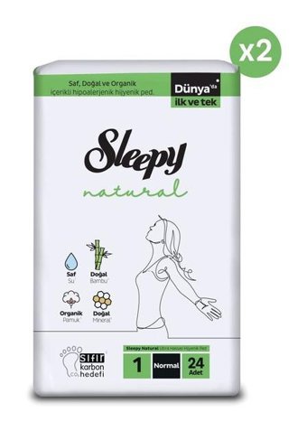 Sleepy Natural Ultra Hassas Organik İnce Antialerjik 48'li Hijyenik Ped 1 Adet