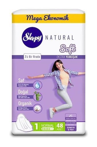Sleepy Natural Soft Organik İnce 48'li Hijyenik Ped 1 Adet