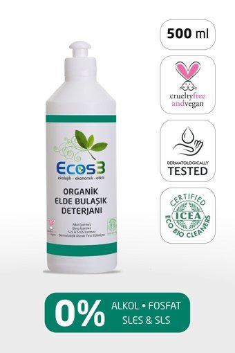 Ecos3 Organik Sıvı El Bulaşık Deterjanı 500 ml