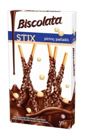 Biscolata Stix Pirinç Patlaklı Sütlü Çikolata 24x34 gr