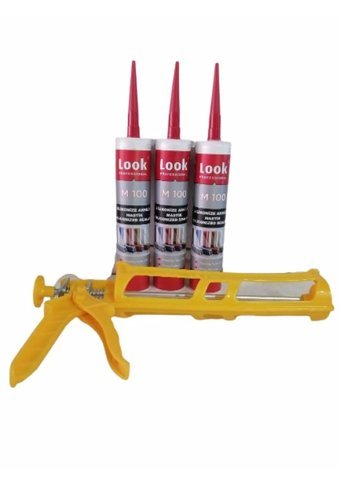 Look 3X450 Ml Beyaz Mastik Plastik Silikon Tabancası Sarı