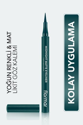 Flormar Suya Dayanıklı Mat 004 Yeşil Kalıcı Likit Eyeliner