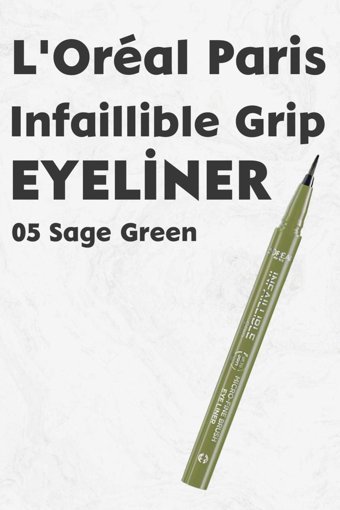 L'Oréal Paris Infaillible Grip No:05 Suya Dayanıklı Mat Pastel Yeşil Kalem Eyeliner