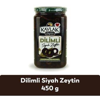 Kavlak Zeytin Dilimli Tuzlu Salamura Siyah Zeytin Kavanoz 450 gr