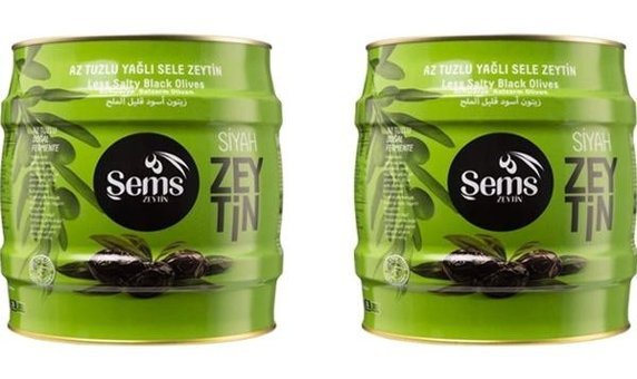 Şems Az Tuzlu Sele Siyah Zeytin Teneke 2x2 kg