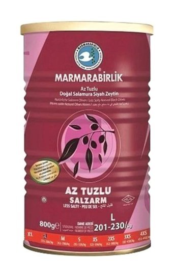 Marmarabirlik Az Tuzlu Salamura Siyah Zeytin Teneke 800 gr