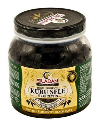 Sıladan Kuru Sele Tuzlu Siyah Zeytin Pet Kavanoz 900 gr