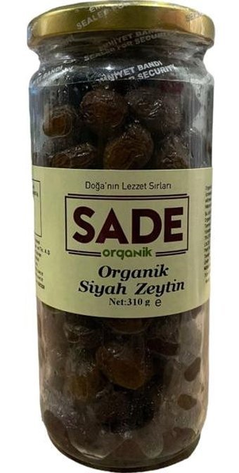 Sade Organik Güneşte Kurutma Tuzlu Sele Siyah Zeytin Kavanoz 310 gr