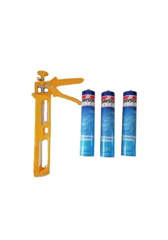 Dayson Plastik Silikon Tabancası Sarı + Beyaz Mastik 3 Adet