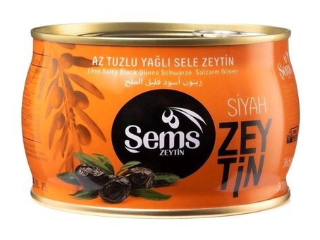 Şems Kalibre Az Tuzlu Sele Siyah Zeytin Teneke 300 gr