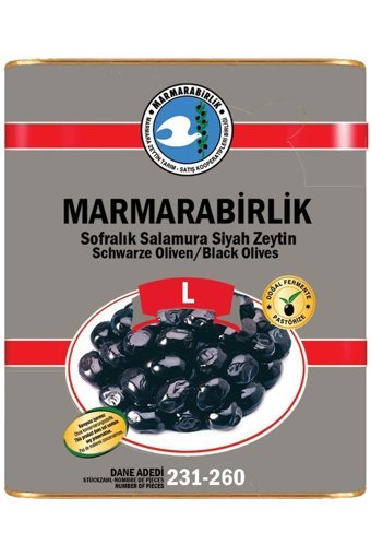 Marmarabirlik Yağlı Tuzlu Salamura Siyah Zeytin Teneke 10 kg