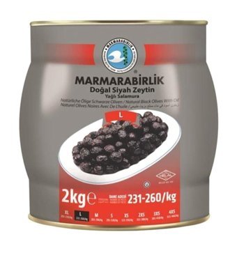 Marmarabirlik Yağlı Tuzlu Salamura Siyah Zeytin Teneke 2 kg