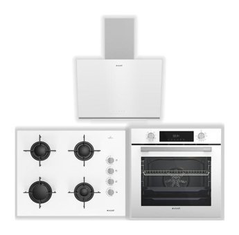 Arçelik AFC340B-651EB-606-2B Dijital Doğalgazlı Cam Set Üstü Davlumbaz 3'lü Ankastre Set Beyaz