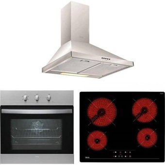 Teka 715-TZ6415-DF60 Elektrikli Cam Set Üstü Davlumbaz 3'lü Ankastre Set Gri