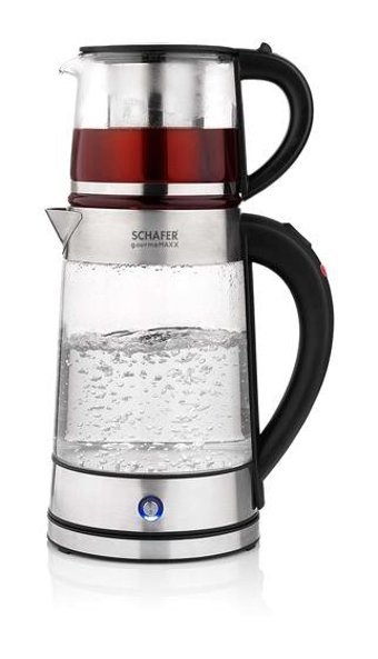 Schafer Gourmemaxx Cam Demlikli 2200 W Cam Şeffaf Vintage Çay Makinesi