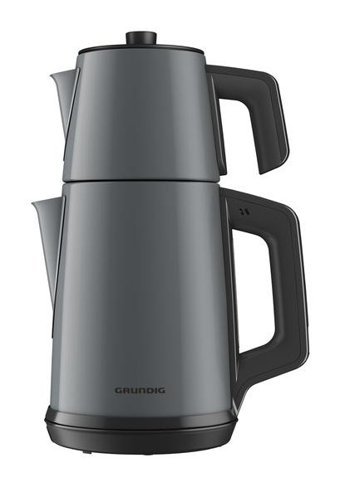 Grundig CM 4342 Otomatik Çelik Demlikli 1650 W Işıklı Çelik Gri Vintage Çay Makinesi