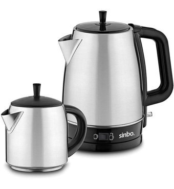 Sinbo STM-5827 Çelik Demlikli 2200 W Işıklı Çelik İnox Vintage Çay Makinesi