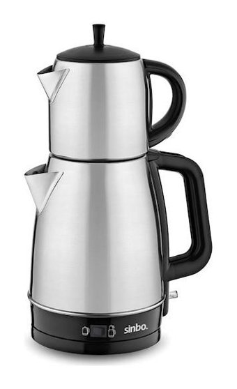 Sinbo STM-5827 Çelik Demlikli 2200 W Işıklı Çelik İnox Vintage Çay Makinesi