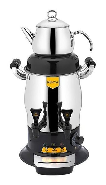 Remta R 25 Mini Çelik Demlikli 900 W Işıklı Çelik İnox Vintage Çay Makinesi