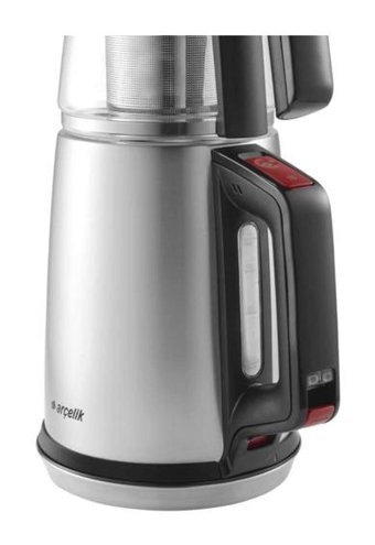 Arçelik K 3293 IN Cam Demlikli 1650 W Çelik İnox Vintage Çay Makinesi