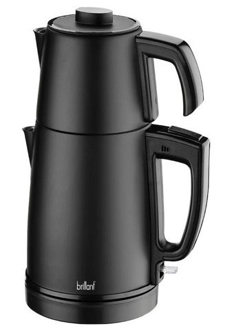 Brillant CS-5945 Çelik Demlikli 2000 W Çelik Siyah Vintage Çay Makinesi