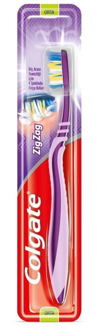 Colgate Zigzag Kapaklı Orta Manuel Diş Fırçası Mor