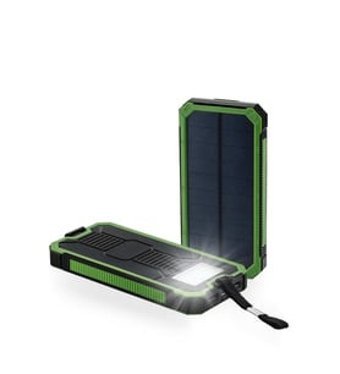 Deji 10000 mAh Güneş Enerjili Işıklı Dijital Göstergeli USB Kablolu Powerbank Yeşil