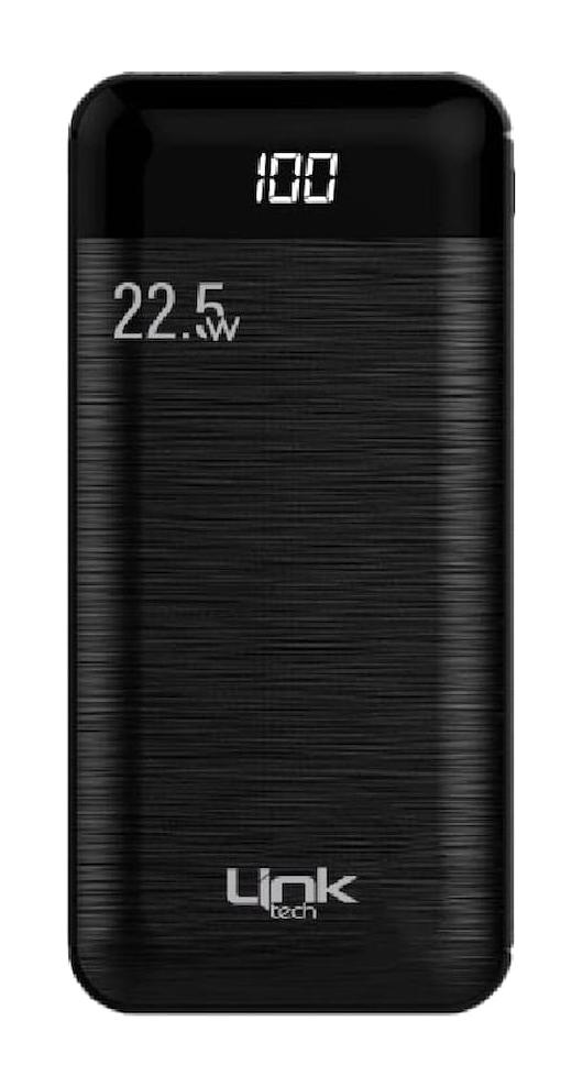 Linktech P228 20000 mAh Işıklı Dijital Göstergeli USB Çoklu Bağlantılı Kablolu Powerbank Siyah