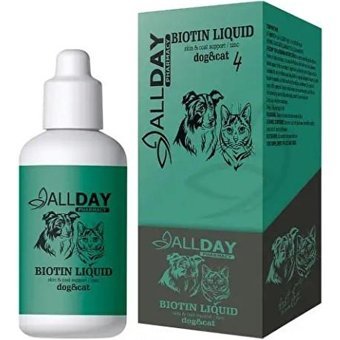 Allday 4 Biotin Liquid B Vitamini Tüy Dökme Yavru-Yaşlı Kedi Vitamini Şurup 100 ml