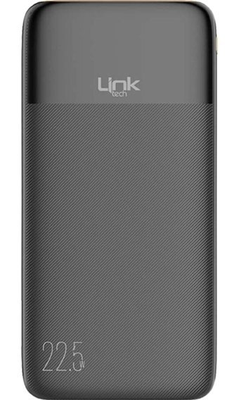 Linktech PD12 10000 mAh Hızlı Şarjlı Işıklı Dijital Göstergeli USB Çoklu Bağlantılı Kablolu Powerbank Siyah