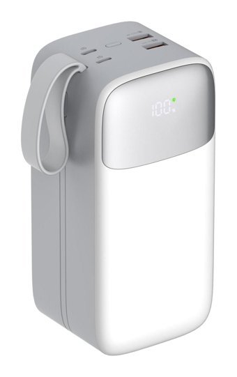 Sword SW-50PO3 50000 mAh Dijital Göstergeli USB Çoklu Bağlantılı Kablolu Powerbank Beyaz