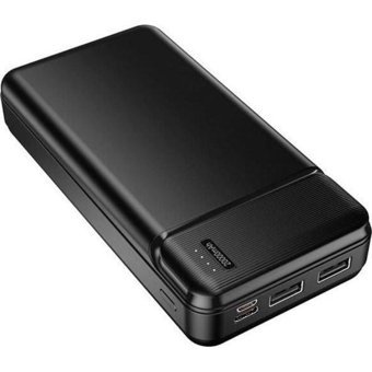 Logimax 20000 mAh Type C - USB Çoklu Bağlantılı Kablolu Powerbank Siyah