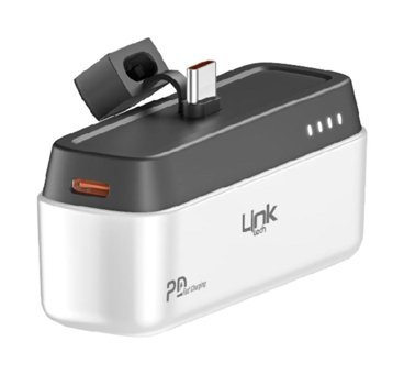 Linktech MC05 5000 mAh Hızlı Şarjlı USB Kablolu Powerbank Beyaz