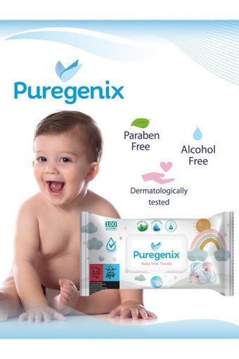Puregenix Bebek 100 Yaprak 4'lü Paket Islak Mendil