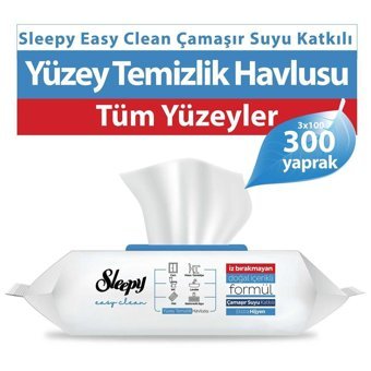 Sleepy Easy Clean Çamaşır Suyu Katkılı 100 Yaprak 3'lü Paket Islak Mendil