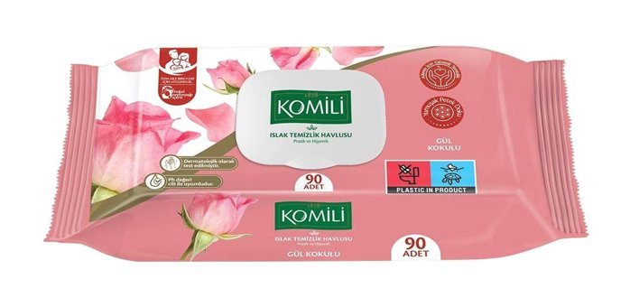 Komili Gül Kokulu 90 Yaprak Islak Mendil