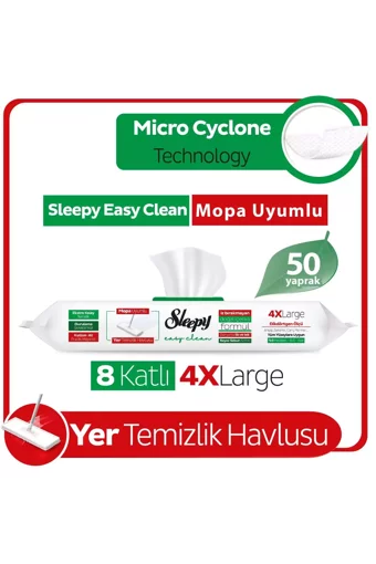 Sleepy Easy Clean Beyaz Sabun Katkılı 50 Yaprak Islak Mendil