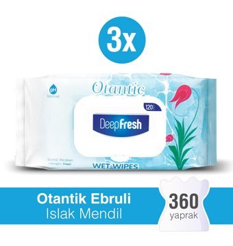 Deep Fresh Otantik Ebruli 120 Yaprak 3'lü Paket Islak Mendil