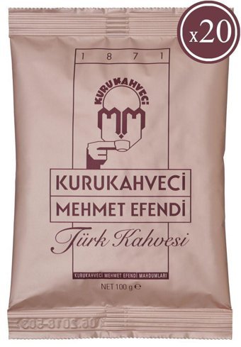 Kurukahveci Mehmet Efendi Sade Orta Kavrulmuş Türk Kahvesi 20x100 gr
