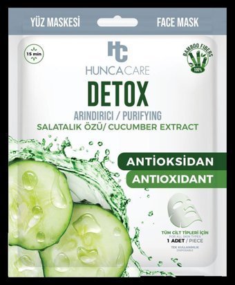 Hunca Care Detox Nemlendirici Kağıt Yüz Maskesi 23 ml