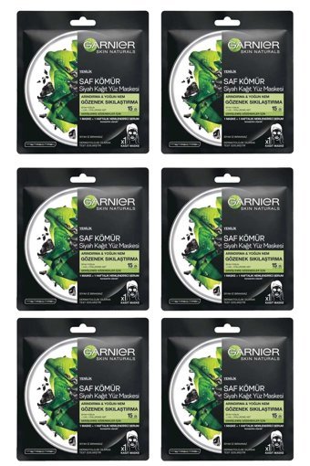 Garnier Siyah Yosunlu Gözenek Sıkılaştırıcı Nemlendirici Kağıt Yüz Maskesi 6x28 gr
