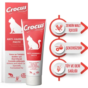 Crocus Anti Hairball Multivitamin Tüy Dökme Yavru-Yaşlı Kedi Vitamini Macun 100 gr