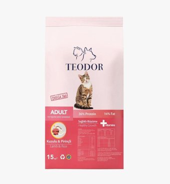 Teodor Kuzulu-Pirinçli Tahıllı Yetişkin Kedi Maması 15 kg