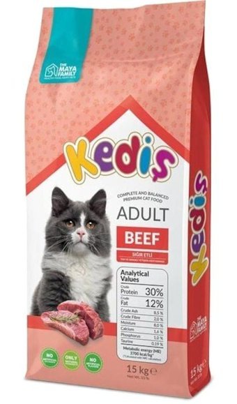 Kediş Sığır Etli Az Tahıllı Yetişkin Kedi Maması 15 kg