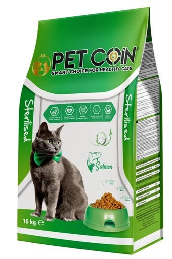 Petcoin Smart Choice For Healthy Cats Somonlu Kısırlaştırılmış Az Tahıllı Yetişkin Kedi Maması 15 kg